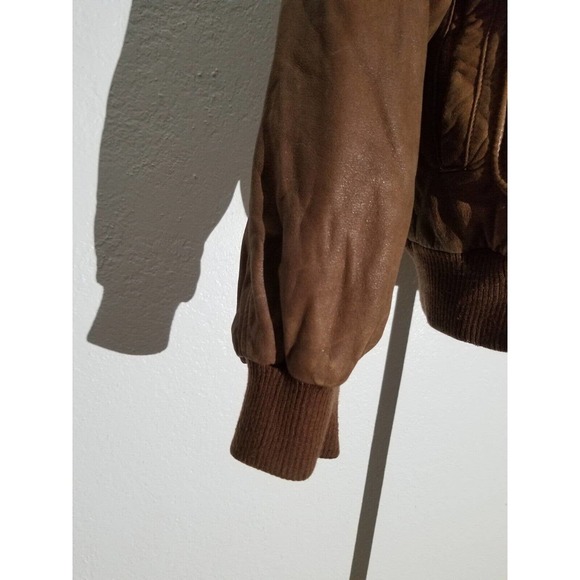 VINTAGE 90's ADVENTURE WILSON WHISKEY BROWN BUTTER SOFT LEATHER JACKET XL MEN - Picture 6 of 8